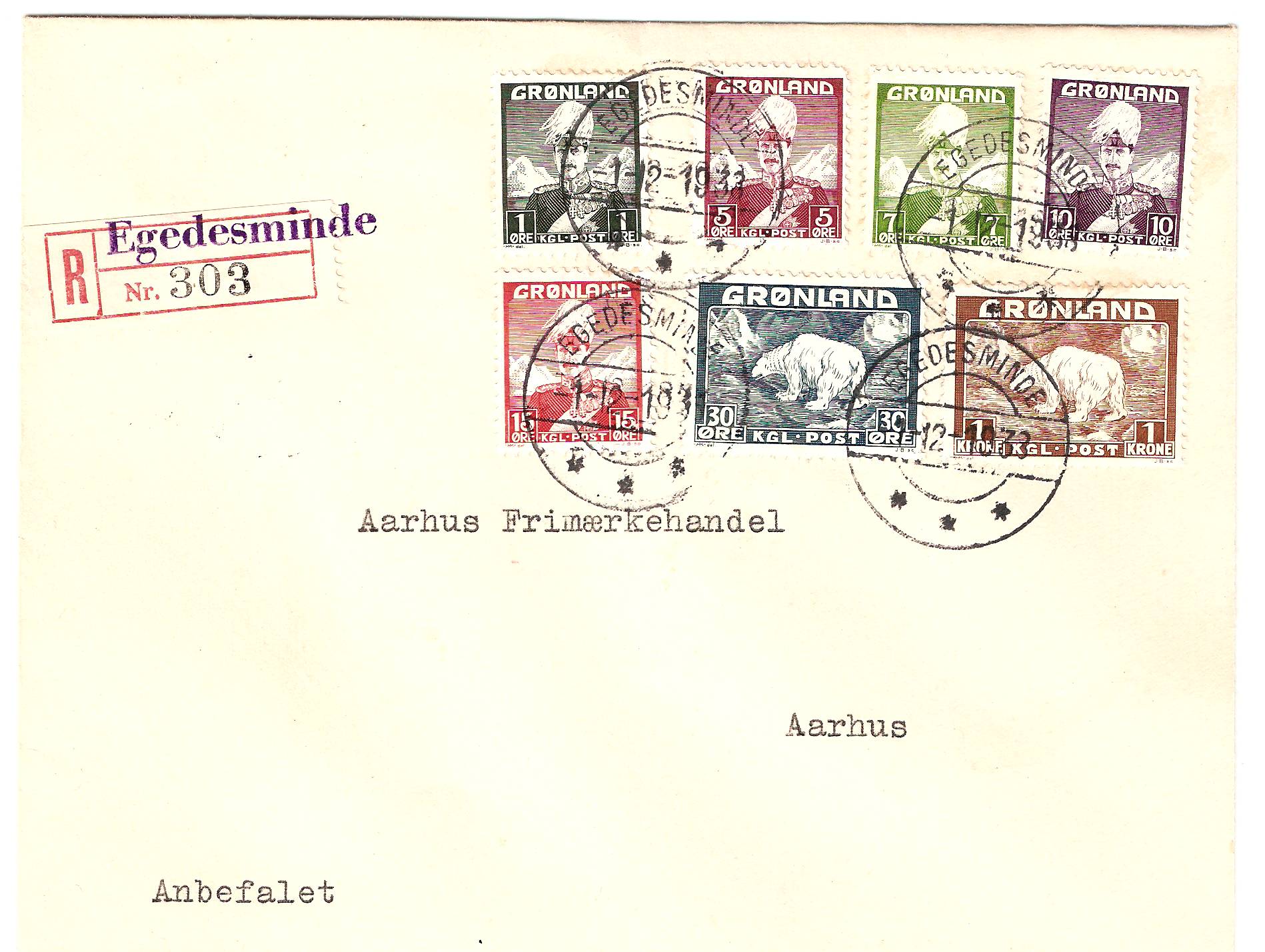 Et telegram bevaret på rigsarkivet oplyser at i lighed med at salg åbning i København for grønlandske frimærker den 1. december 1938 planlægger Egedesminde at åbne salg samme dato.
